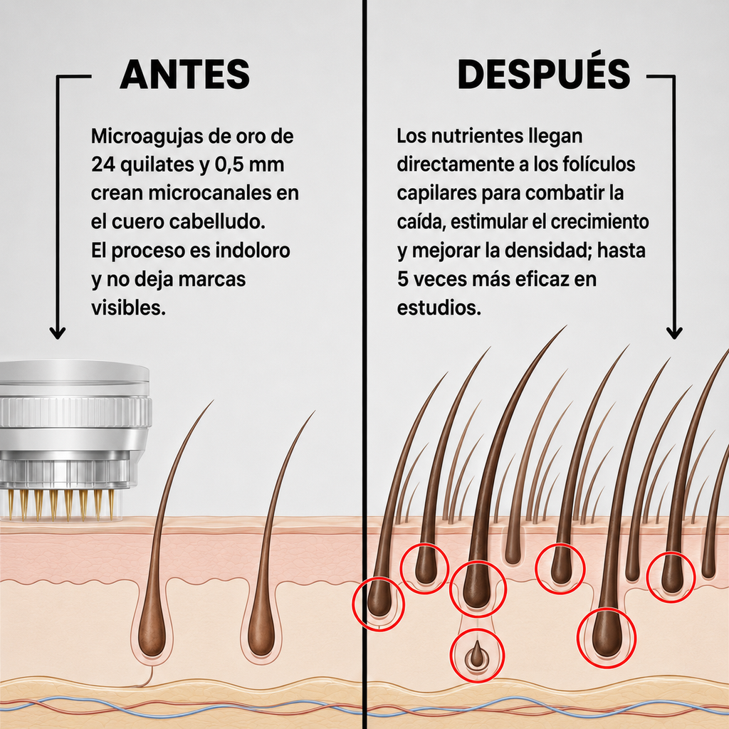 Ciclo de crecimiento del cabello potenciado con Micro-Infusión Capilar