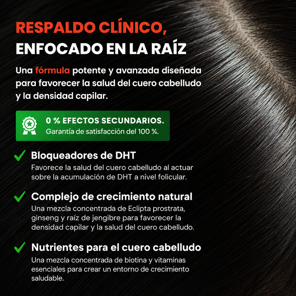 Acción del sérum en la raíz del cabello para fortalecer el folículo capilar